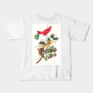 Summer Red Bird from Birds of America (1827) Kids T-Shirt